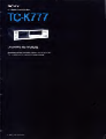 Sony TC-K777 - Owners Manual 